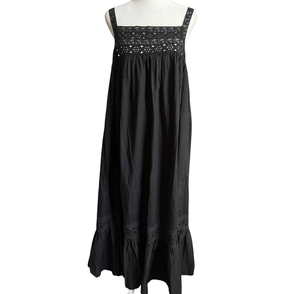 J. Crew Athena Maxi Dress Cotton Poplin Cottagecore Eyelet Lace Boho XS NWT